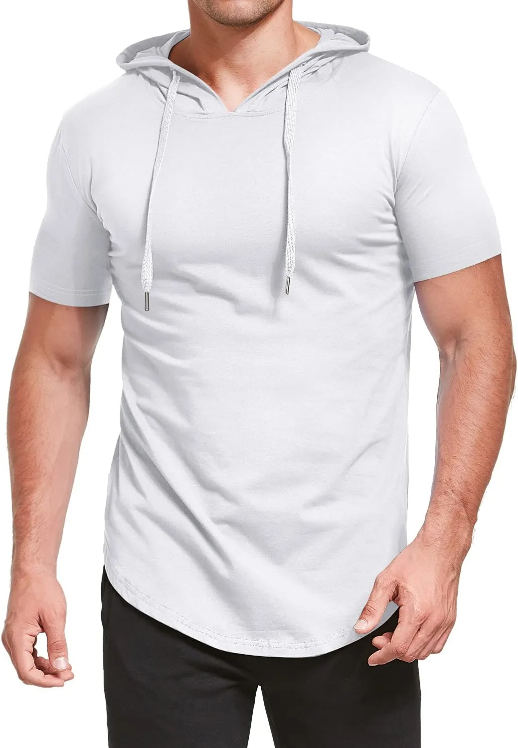 Aiyino Men's S-5X Short Sleeve Fashion Athletic Hoodies Sport Sweatshirt Hip Hop Pullover