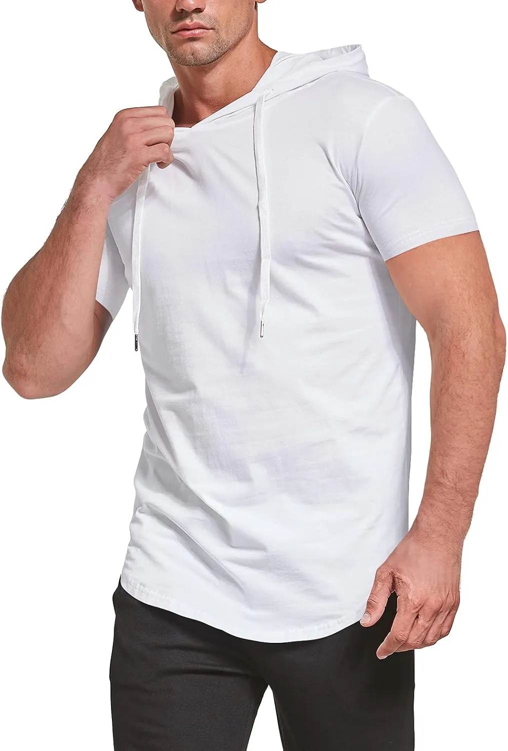 Aiyino Men's S-5X Short Sleeve Fashion Athletic Hoodies Sport Sweatshirt Hip Hop Pullover