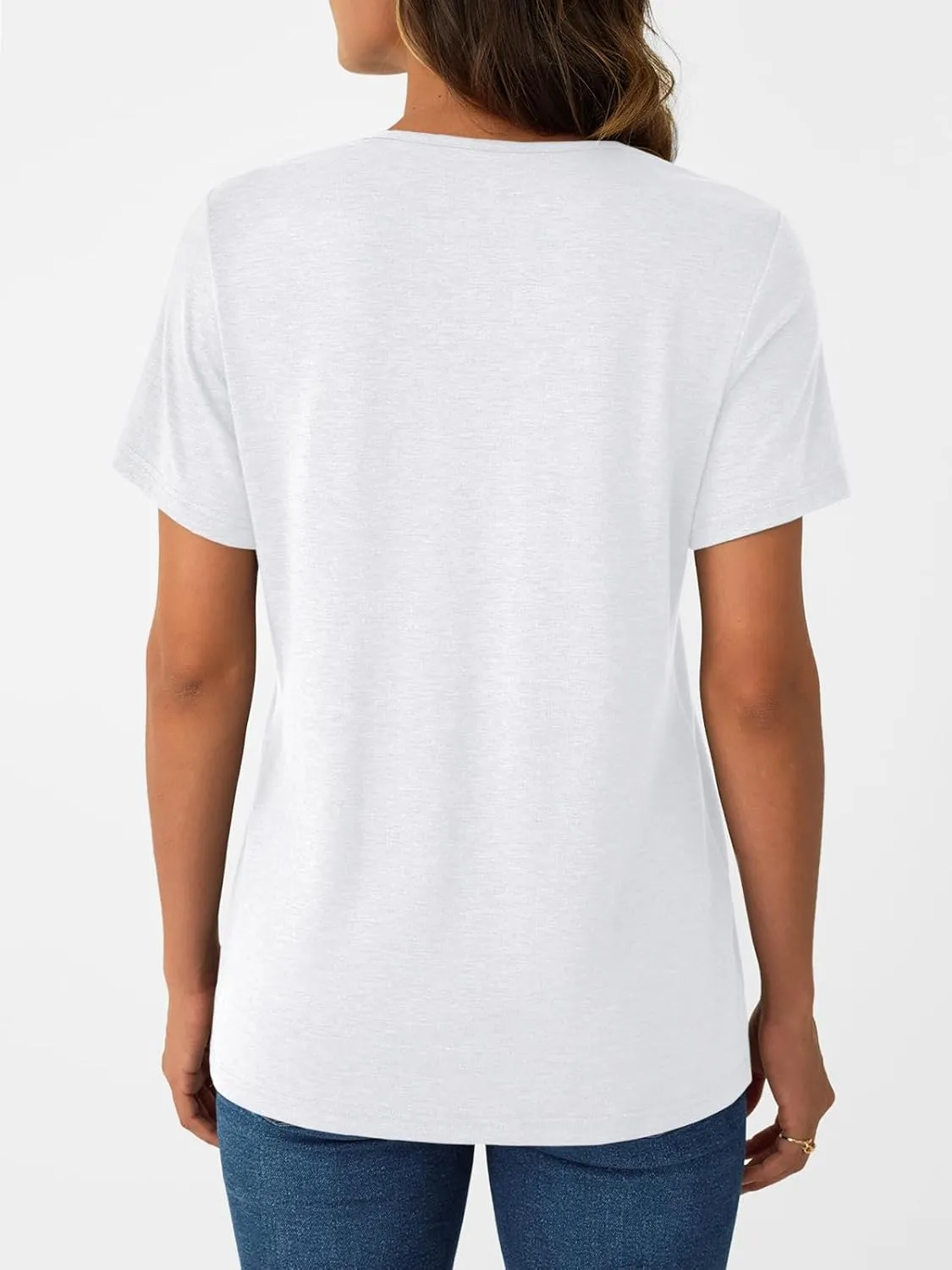 AUTOMET Pleated V Neck Shirts Short Sleeve Summer Business Casual Tops