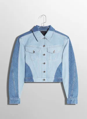 bi-tone blue denim jacket