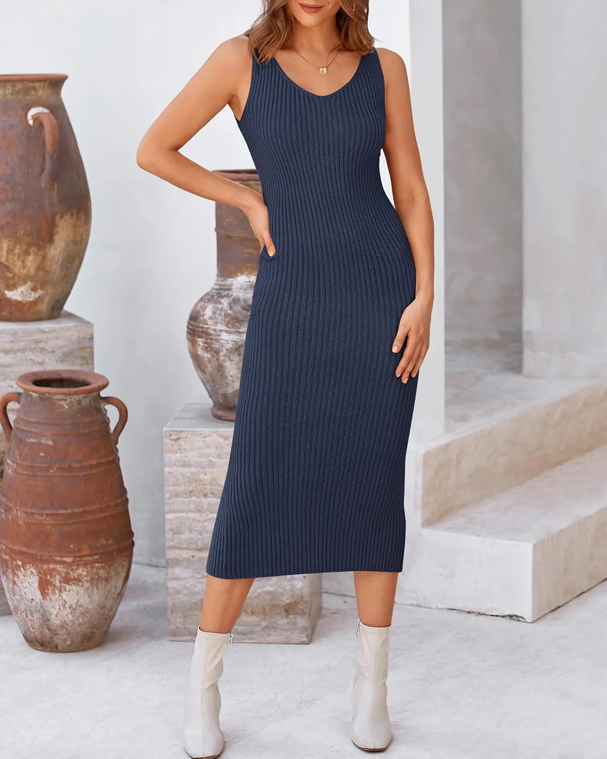 BTFBM Women Fall Knit Sweater Dress Set Bodycon Slit Midi Dresses Button Down Long Sleeve Cropped Cardigan 2 Piece Sets