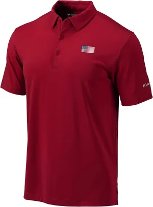 Columbia Golf Men's Omni-Wick American Flag Logo Drive Polo