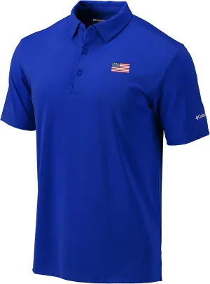 Columbia Golf Men's Omni-Wick American Flag Logo Drive Polo