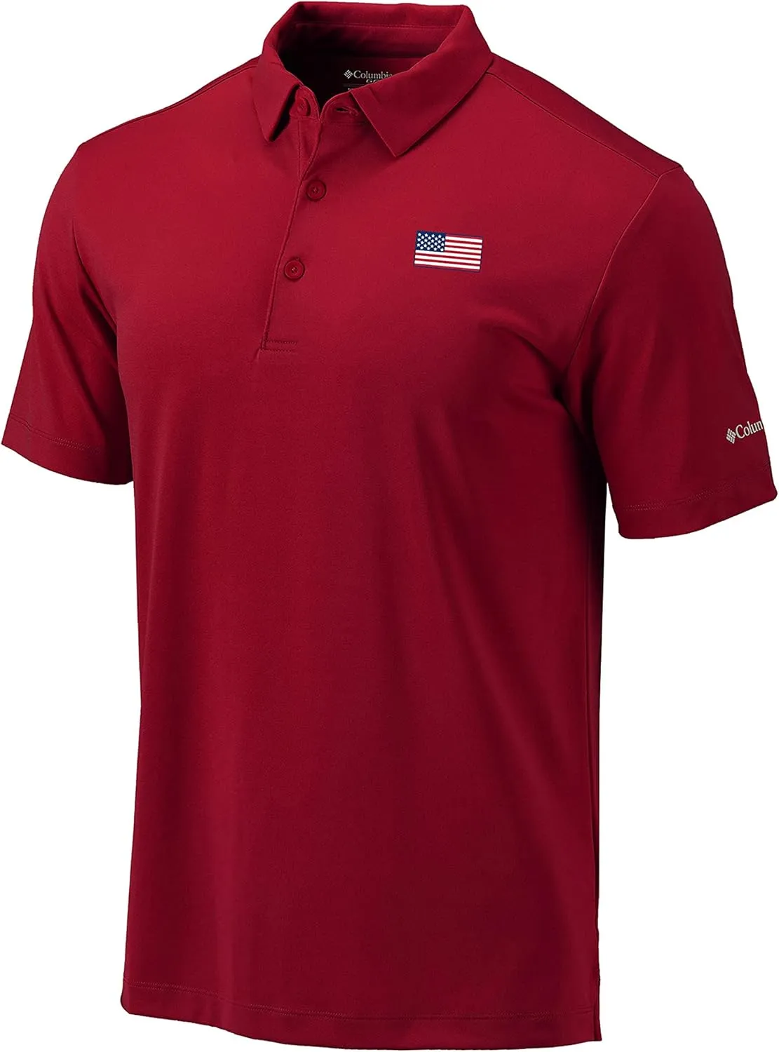 Columbia Golf Men's Omni-Wick American Flag Logo Drive Polo