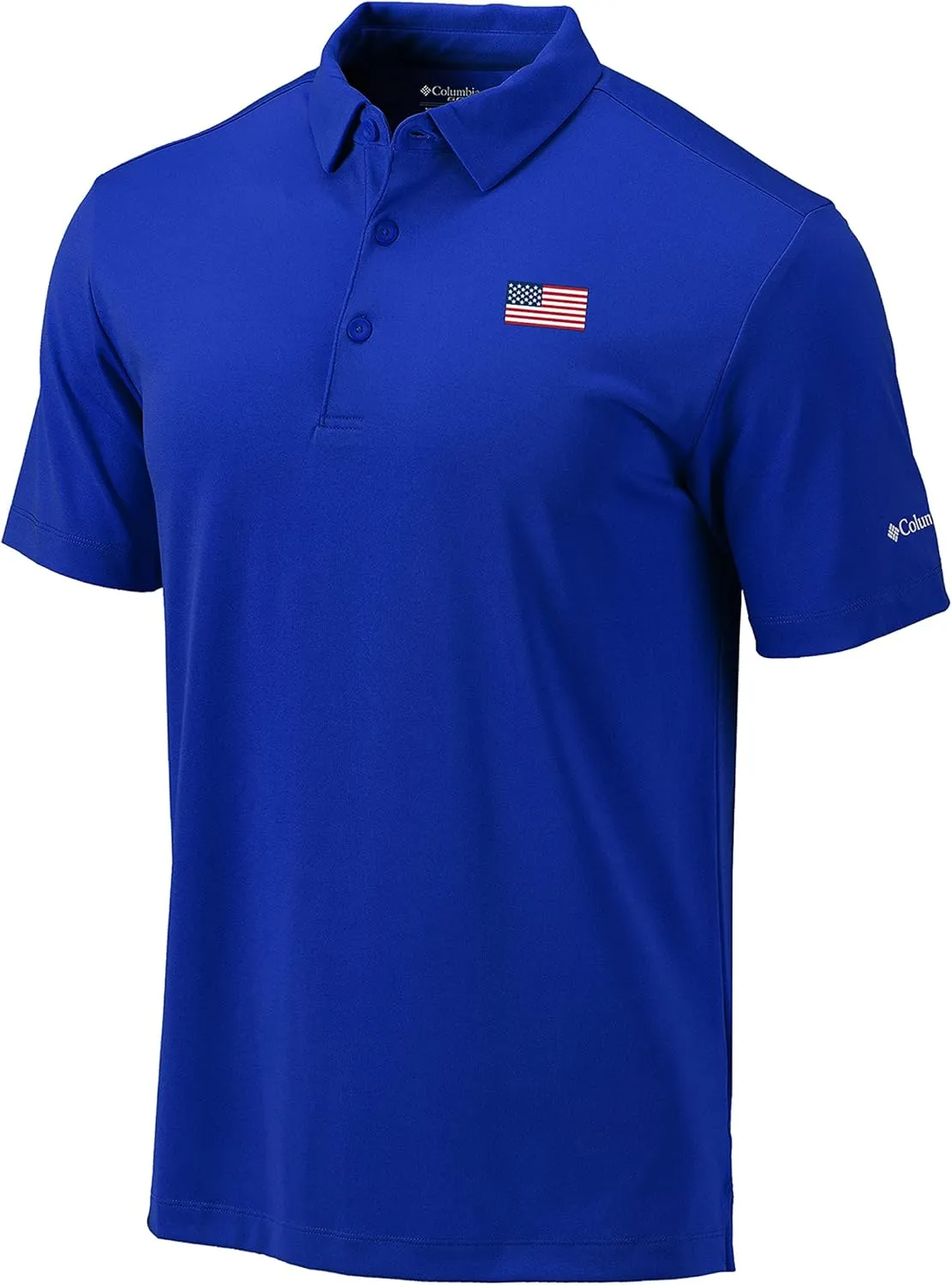 Columbia Golf Men's Omni-Wick American Flag Logo Drive Polo