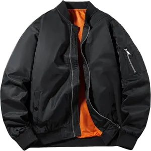 DGHM-JLMY Men's Warm Winter Padded Bomber Jacket Casual Baseball Collar Tactical Coat Outdoor Fall Windbreaker Coats Outwear
