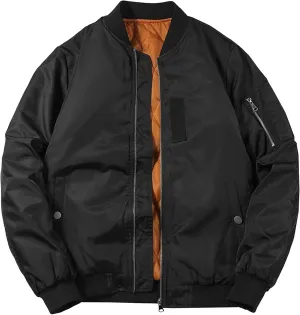 DGHM-JLMY Men's Warm Winter Padded Bomber Jacket Casual Baseball Collar Tactical Coat Outdoor Fall Windbreaker Coats Outwear
