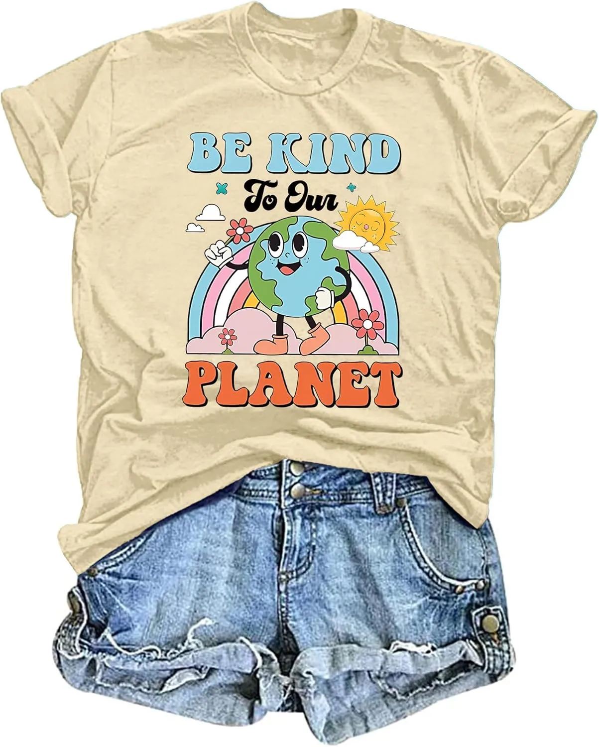 Earth Day Shirts for Women Be Kind to Our Planet Shirt Protect The Environmental T Shirts Nature Lover Graphic Tee Tops