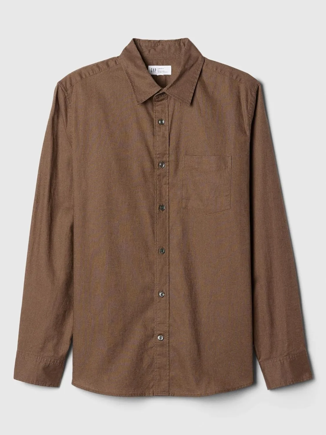 GAP Men's Linen Long Sleeve Shirt Standard Fit