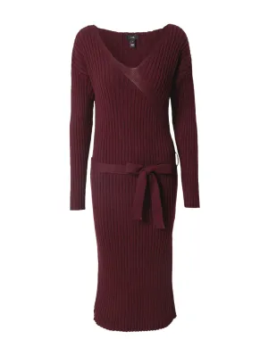 Knitted dress River Island, burgundy