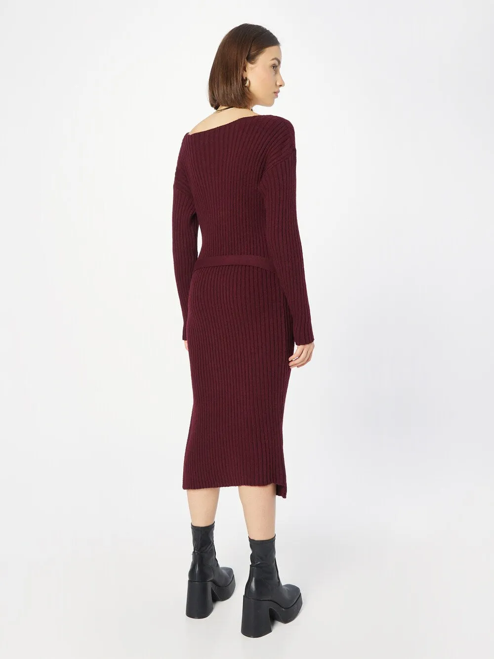 Knitted dress River Island, burgundy