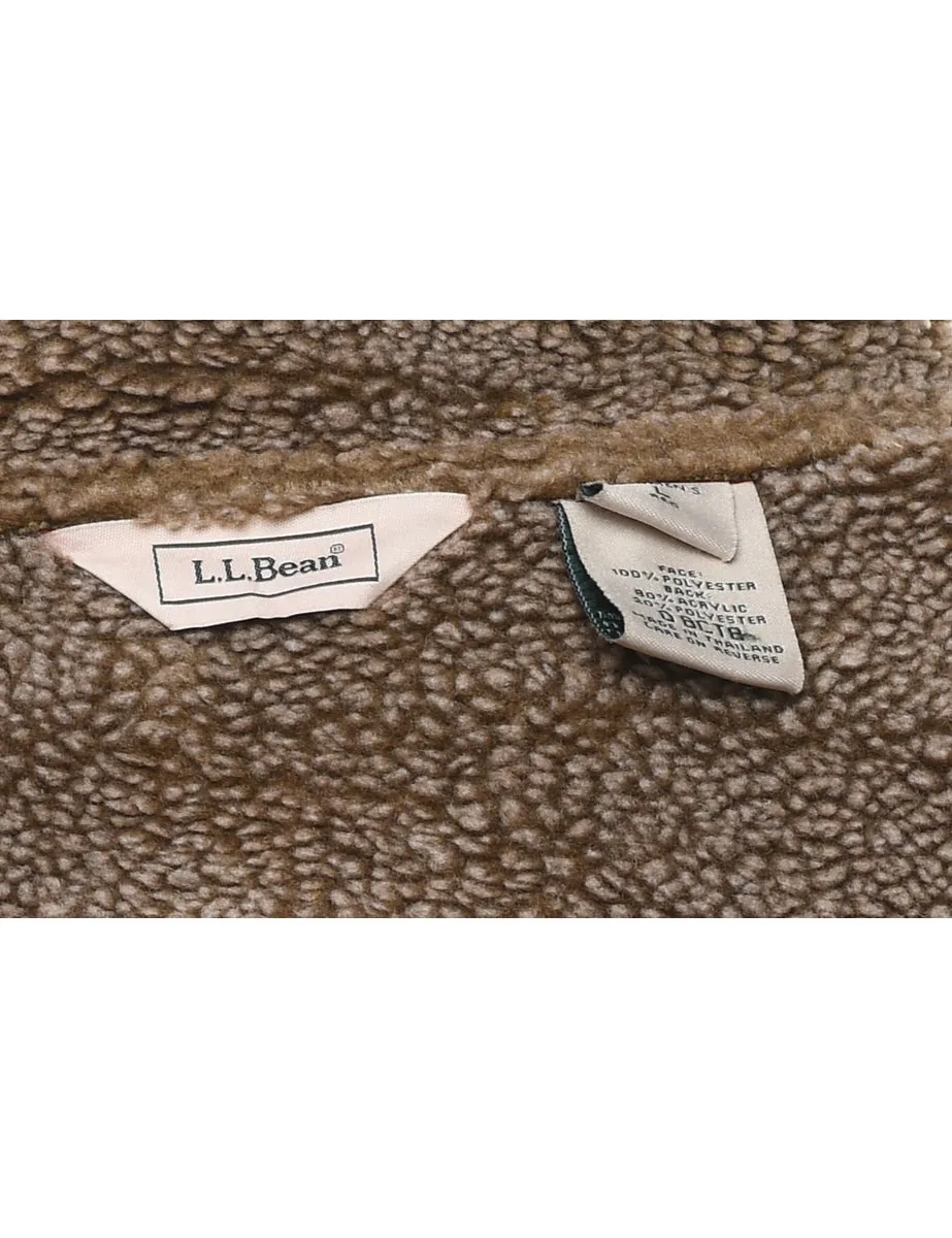 L.L. Bean Maroon & Light Brown Shearling Lined Coat - L