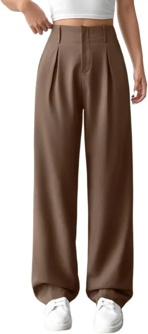 Palazzo Pants for Women Summer Casual Flowy Wide Leg Pants High Waisted Ladies Lightweight Work Pant with Pockets