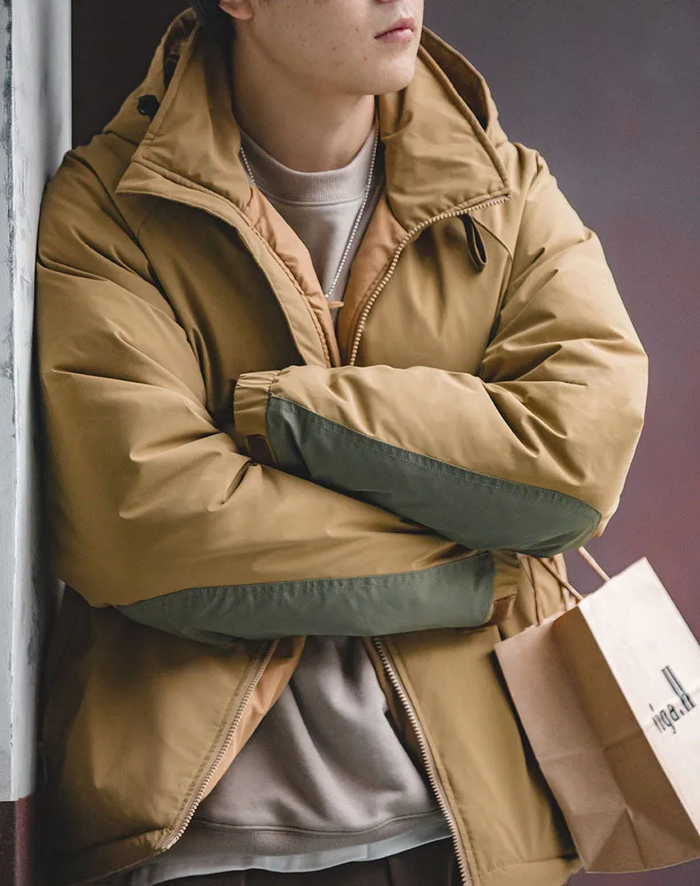 Retro Duck Down Warm Lightweight Hooded Men's Jacket