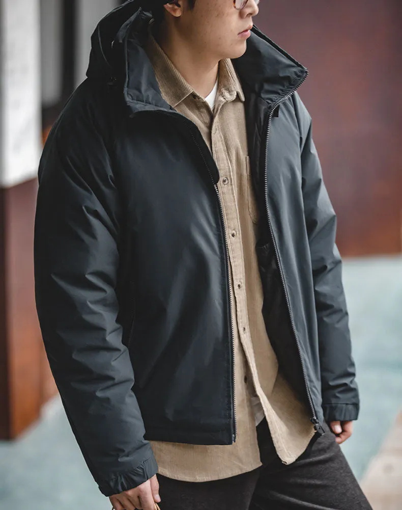 Retro Duck Down Warm Lightweight Hooded Men's Jacket