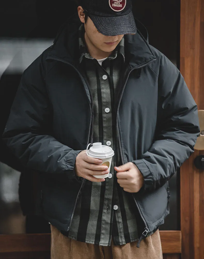 Retro Duck Down Warm Lightweight Hooded Men's Jacket