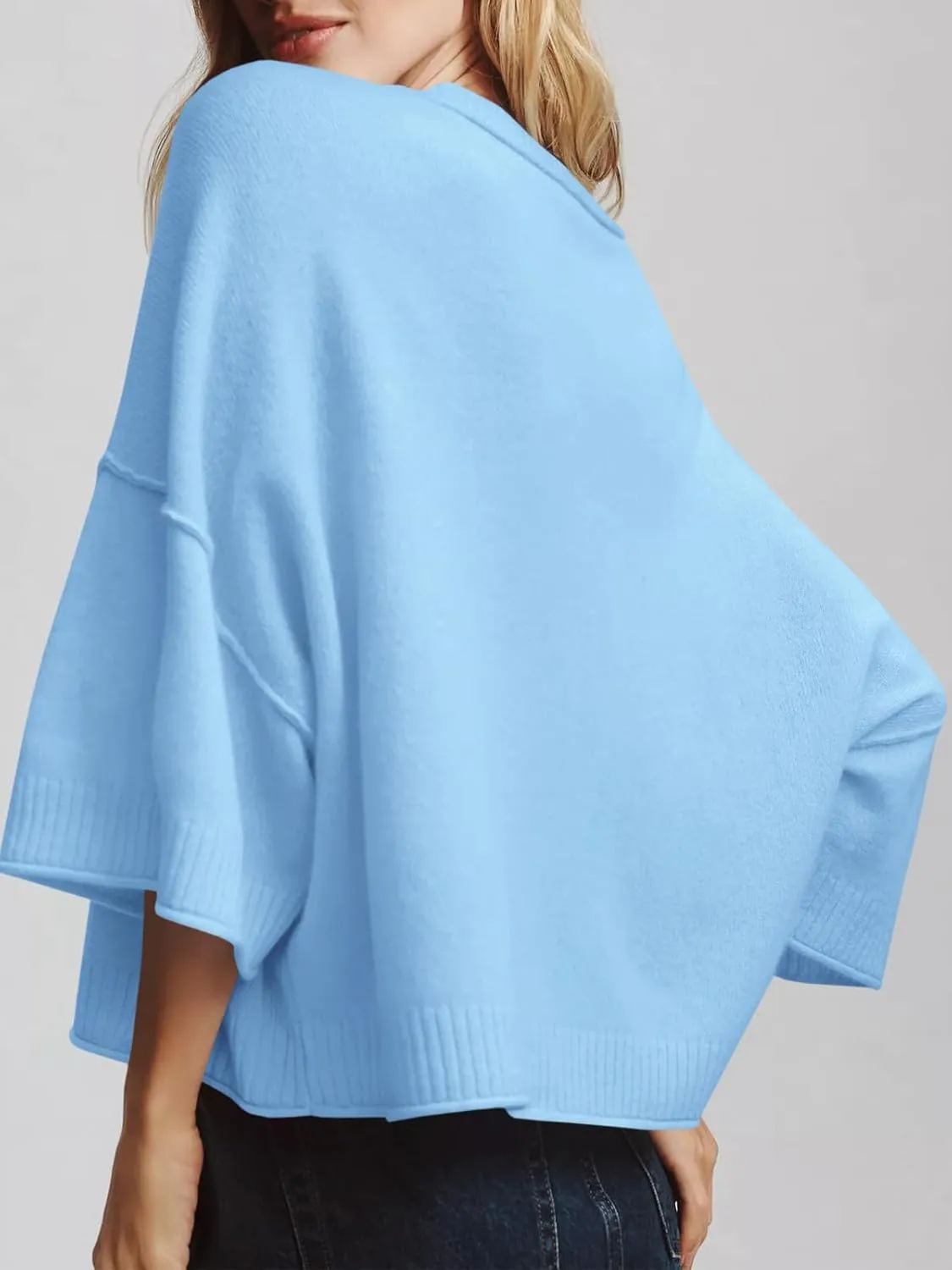 Saodimallsu Womens Short Sleeve Sweater Summer Oversized Cropped Sweaters Casual Crewneck Lightweight Knit Tops