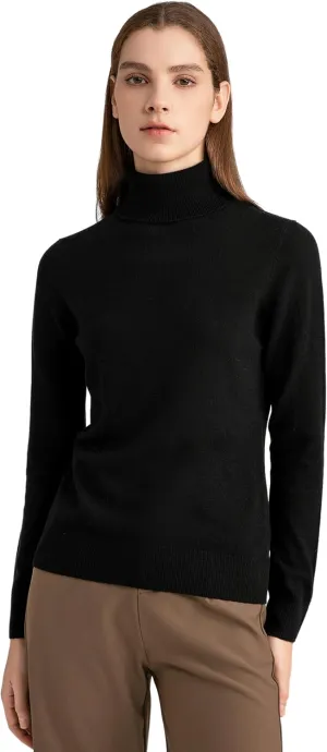 State Fusio Womens Ribbed Turtleneck Sweater 100% Merino Wool Classic Long Sleeve High Neck Pullover