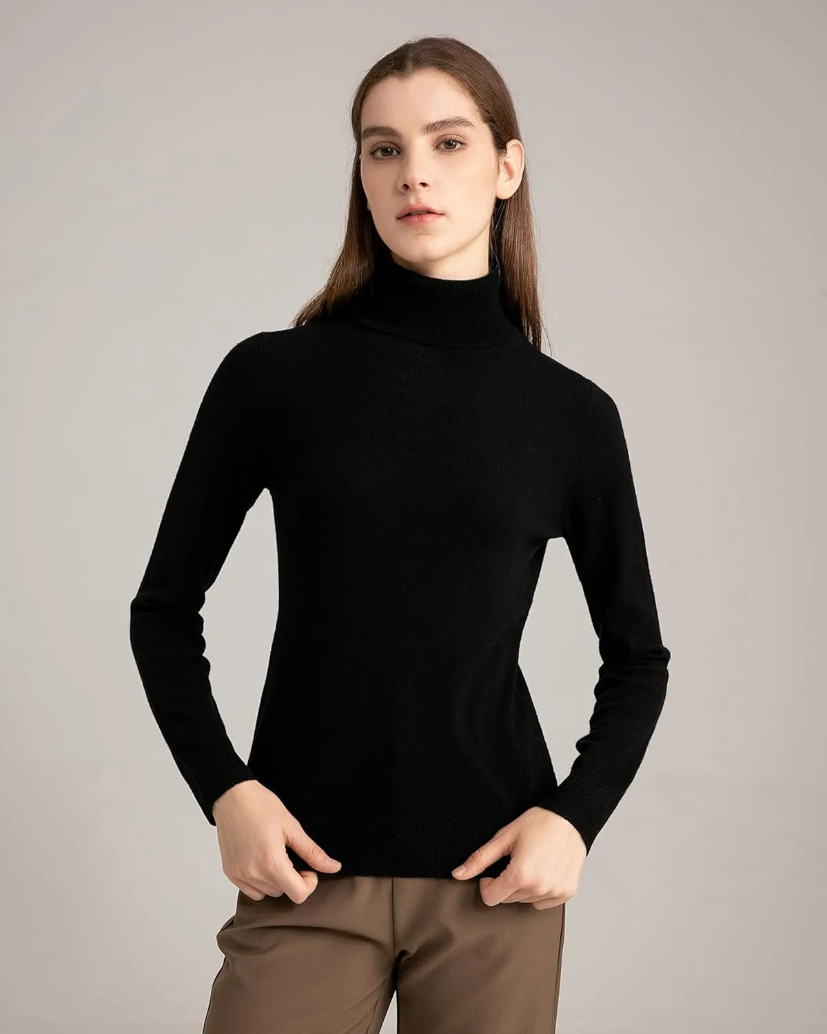 State Fusio Womens Ribbed Turtleneck Sweater 100% Merino Wool Classic Long Sleeve High Neck Pullover