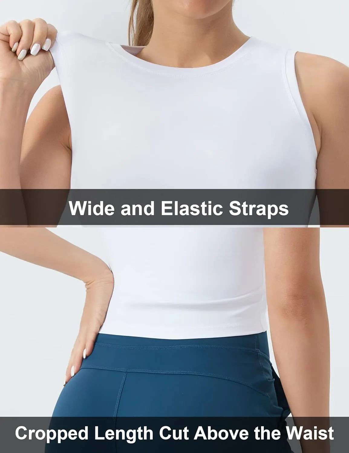 THE GYM PEOPLE Women's Workout Crop Tops Sleeveless Yoga Running Shirts Athletic Tank Top No Padding