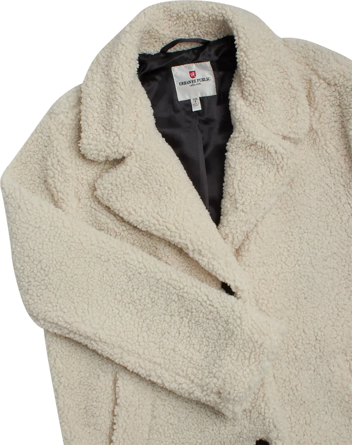 URBAN REPUBLIC Women's Sherpa Coat - Cozy Textured Sherpa Button Up Winter Jacket - Warm Outerwear Coats for Women (S-XL)