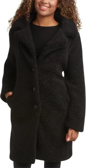 URBAN REPUBLIC Women's Sherpa Coat - Cozy Textured Sherpa Button Up Winter Jacket - Warm Outerwear Coats for Women (S-XL)