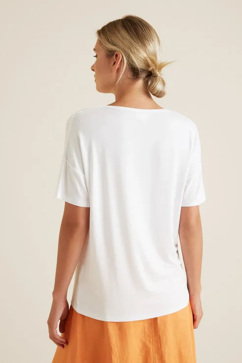 White V-Neck Oversized Comfort Top