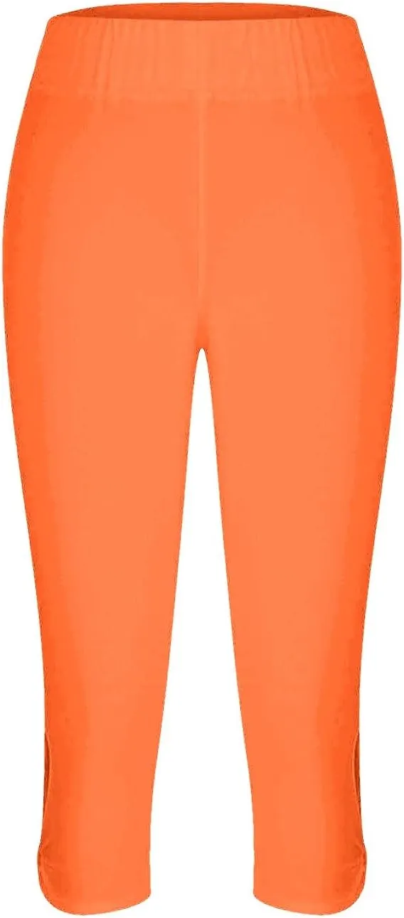 Womens Capris Summer Dressy Cropped High Waist Yoga Pants Fashion Casual Stretch Pull On Workout Crop Capri Leggings