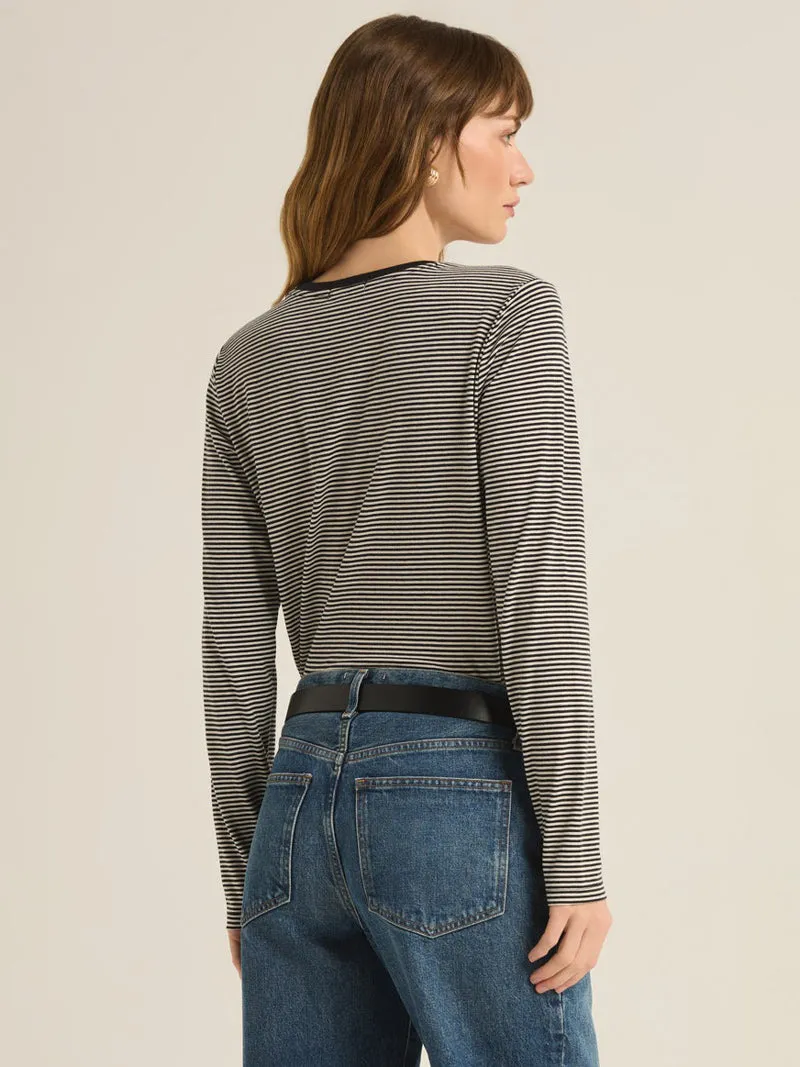 Z Supply Sailor Long Sleeve Stripe Top - Black