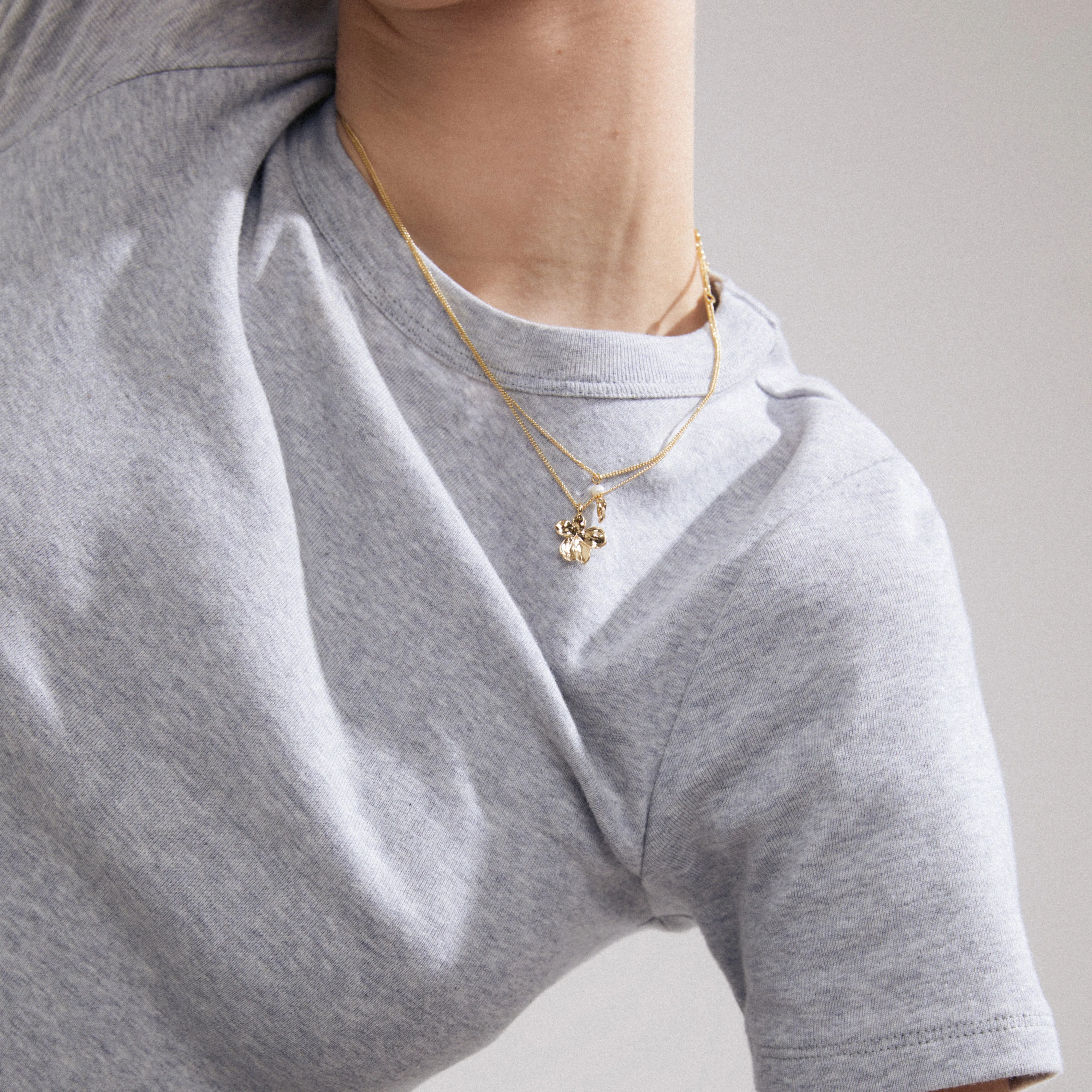ZHURI necklace 2-in-1 set gold-plated