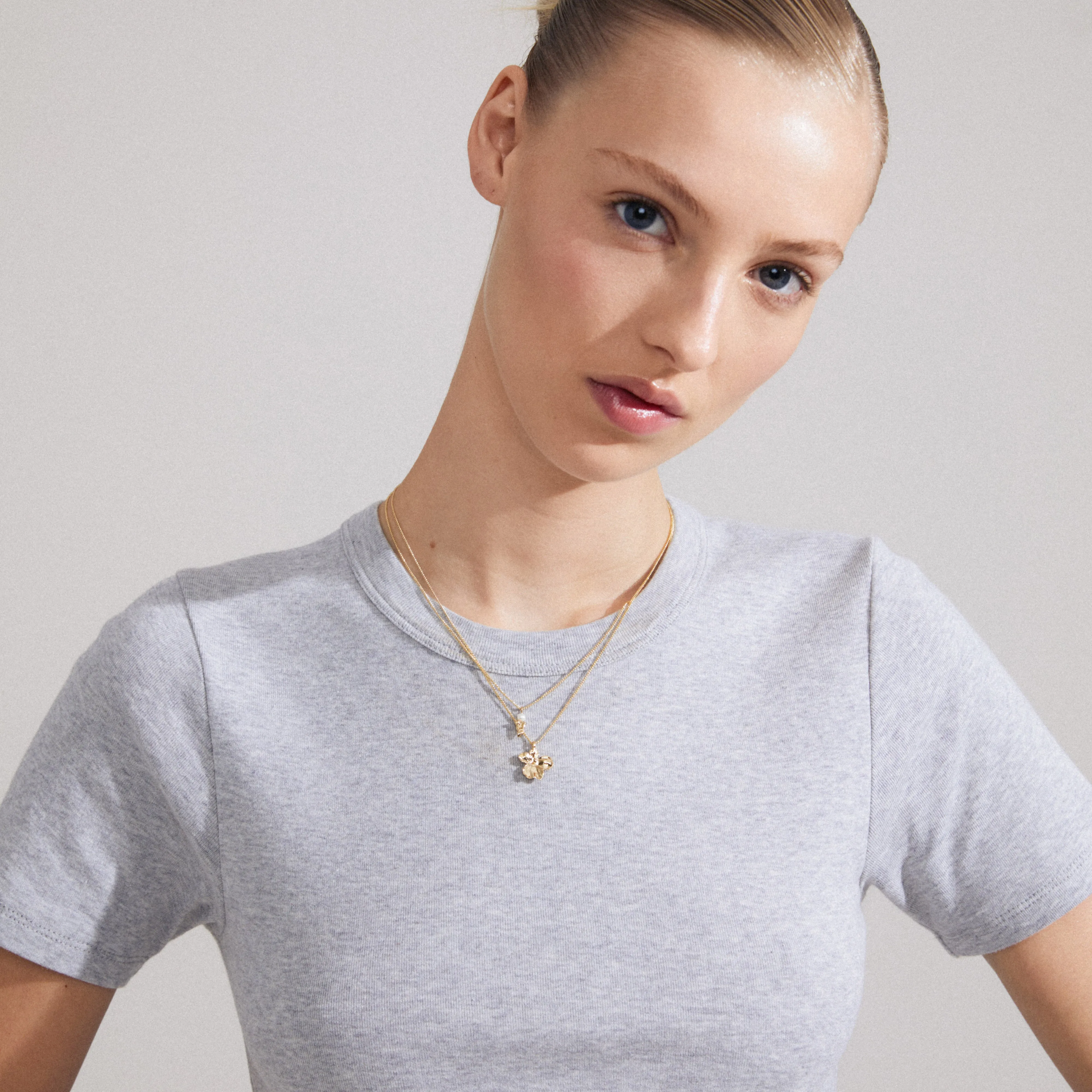 ZHURI necklace 2-in-1 set gold-plated